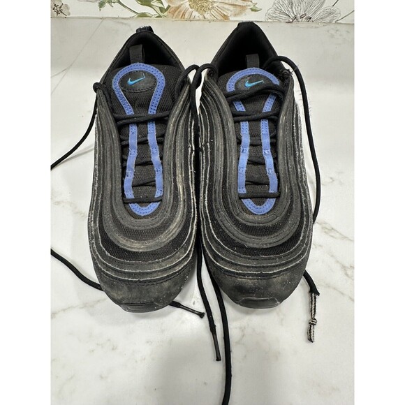 Nike Air Max 97 GS Running Trainers FB8033 Sneakers Shoes Youth Sz 7Y Black Blue - Picture 1 of 6